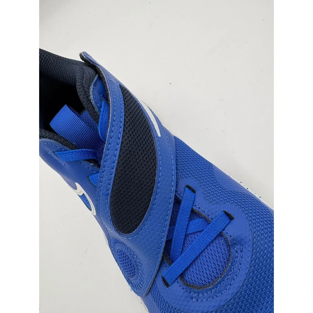 Nike Team Hustle D 11 FlyEase Kid Basketball Shoes Blue White DV8992-400 Size 5Y